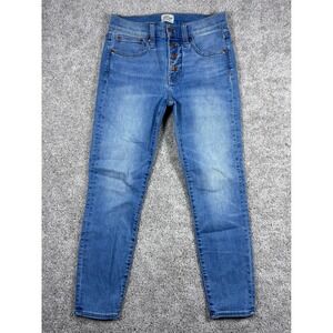 J Crew Denim Womens 25P(Measures 26) High Rise Slim Fit Button Fly Jeans Lt Wash